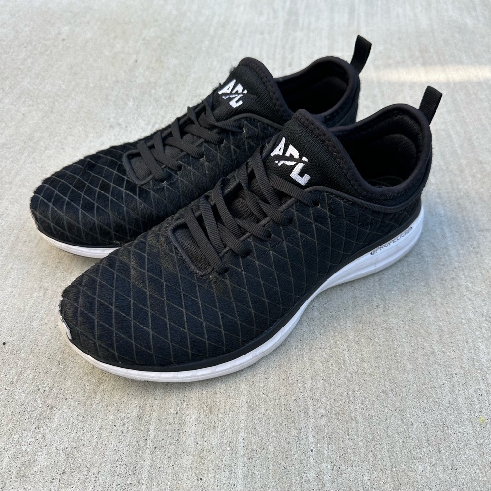 APL Phantom Quilted Sneakers in Black Calfhair size 7.5